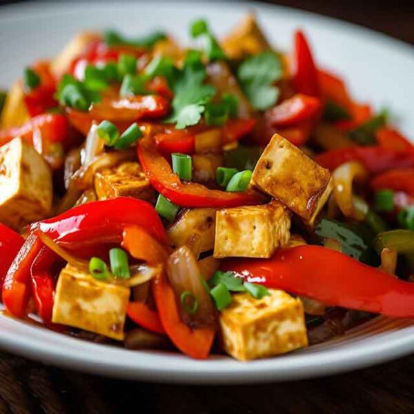 Duszone warzywa z tofu
